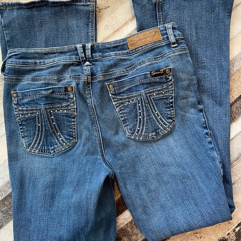Seven7 Women's Blue Boot Cut Jeans